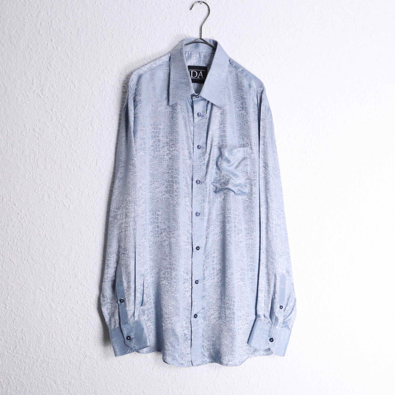 metallic gray python pattern L/S shirt