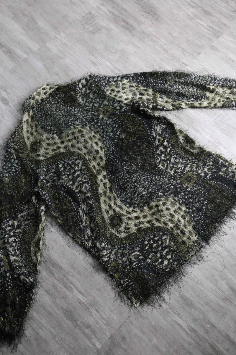 1980-90s leopard shaggy shirt