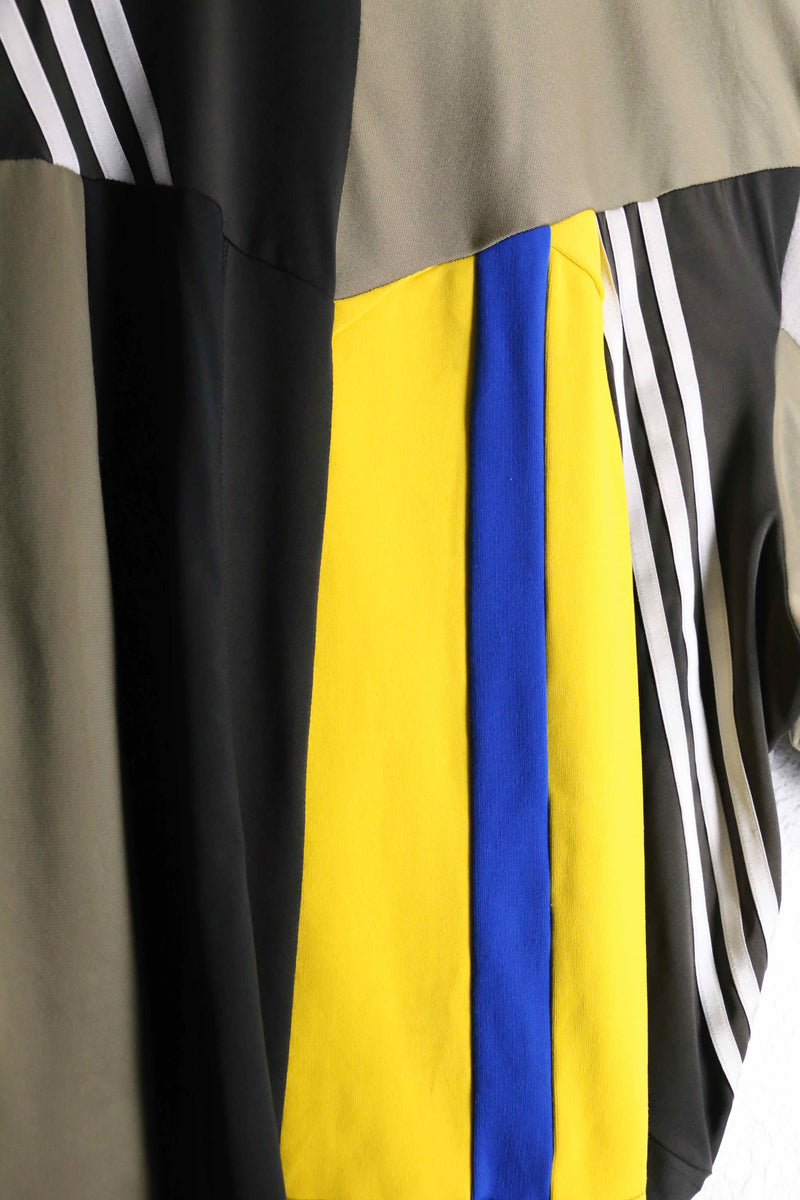 "Re:make" yellow tone random patchwork track jacket