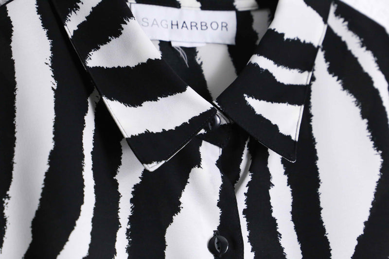 zebra×flower pattern L/S shirt : yellow