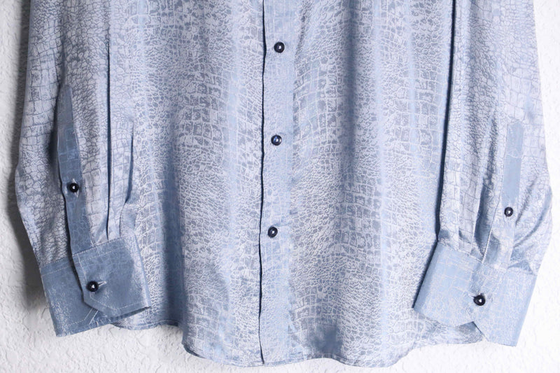 metallic gray python pattern L/S shirt