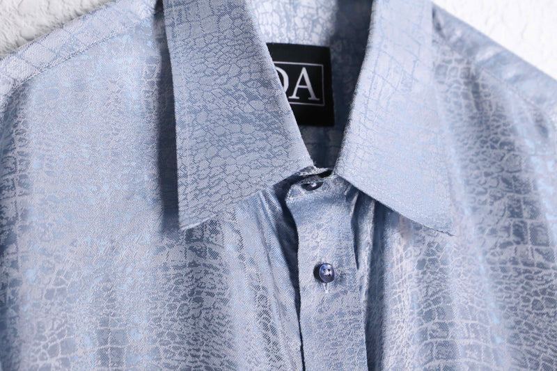 metallic gray python pattern L/S shirt