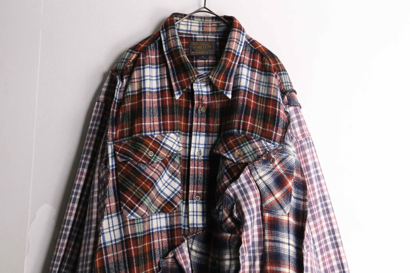 remake "再構築" asymmetry check shirt