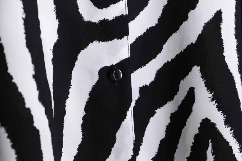 zebra×flower pattern L/S shirt : yellow