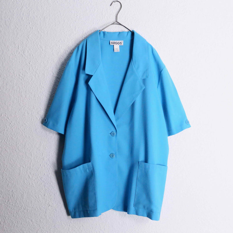 light blue short sleeve easy tailored jacket