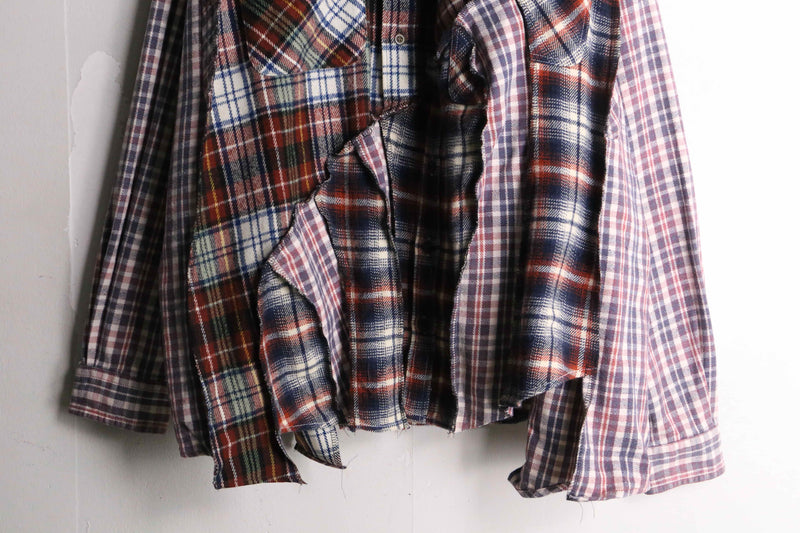 remake "再構築" asymmetry check shirt