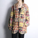 "J.CREW"oversized patchwork check jacket