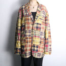 "J.CREW"oversized patchwork check jacket