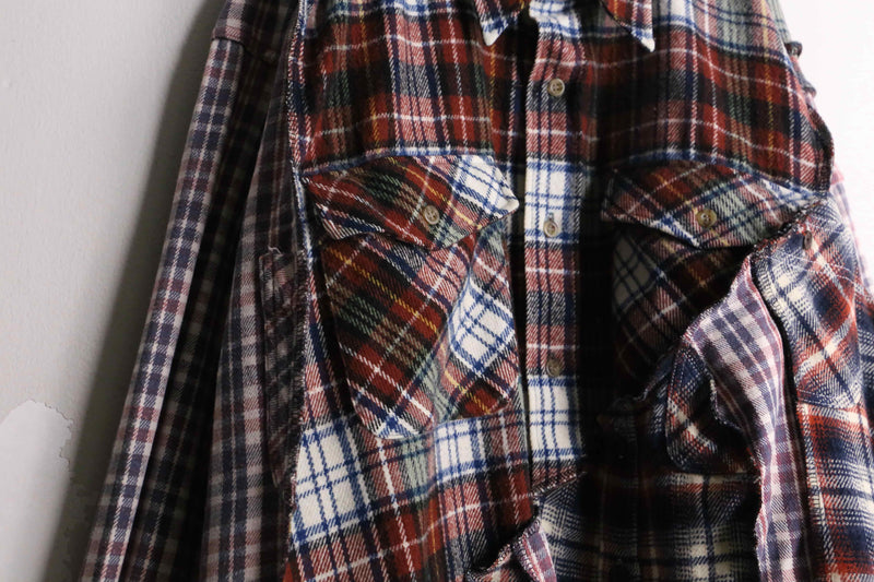 remake "再構築" asymmetry check shirt