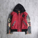 black × red stadium jacket