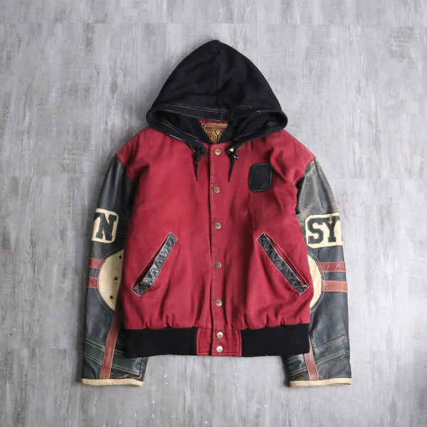 black × red stadium jacket