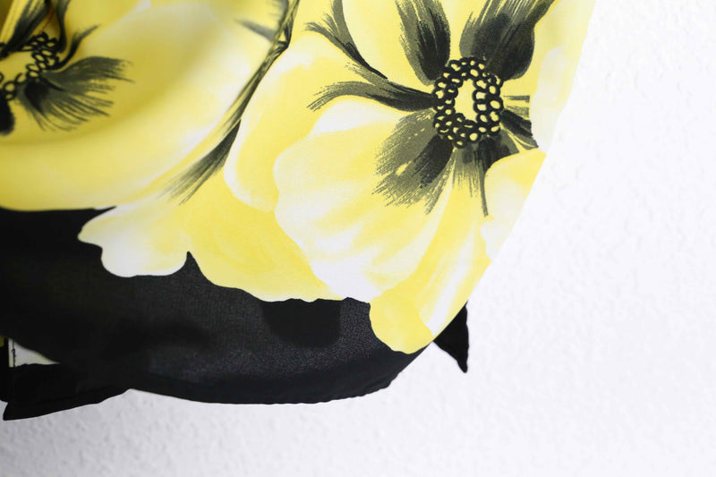 zebra×flower pattern L/S shirt : yellow