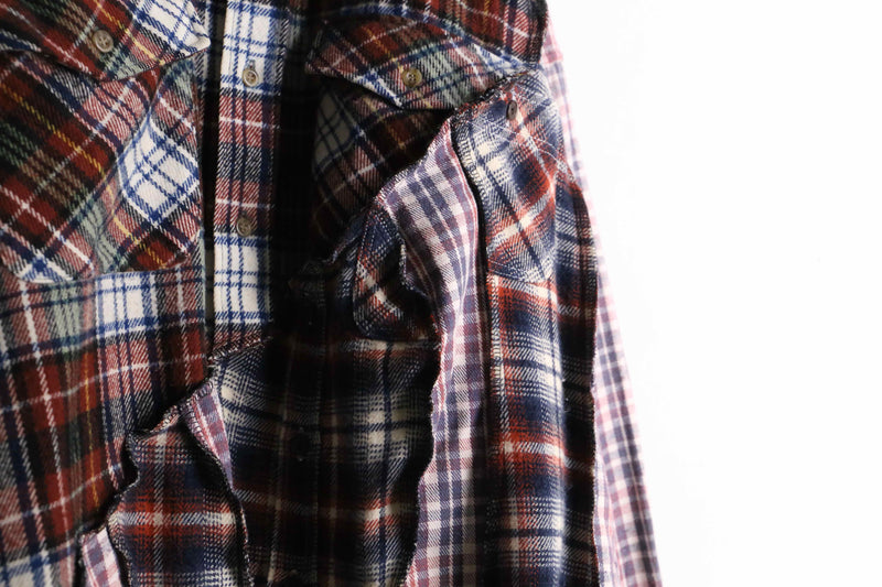 remake "再構築" asymmetry check shirt