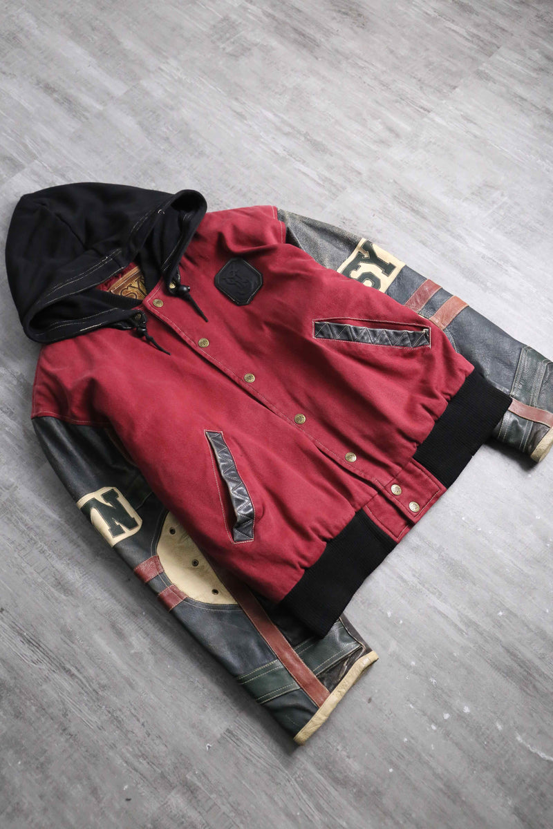 black × red stadium jacket