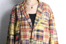 "J.CREW"oversized patchwork check jacket