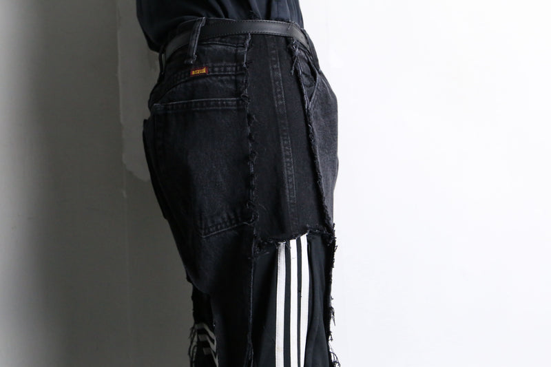 “Re:make” track×denim docking pants