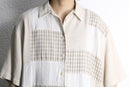patchwork motif design s/s shirt