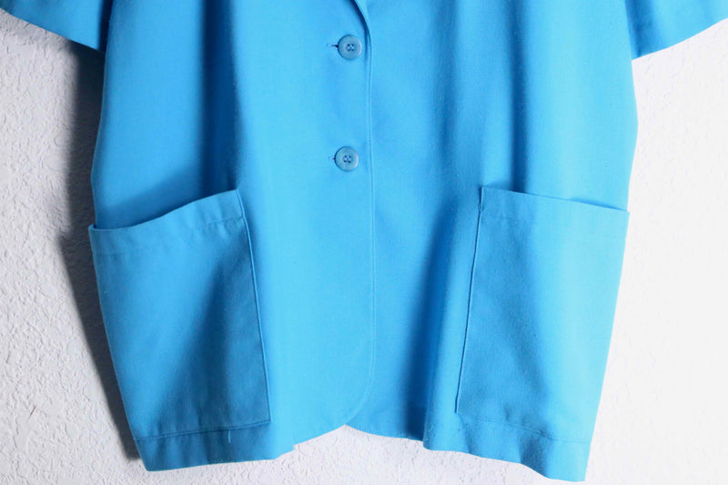 light blue short sleeve easy tailored jacket