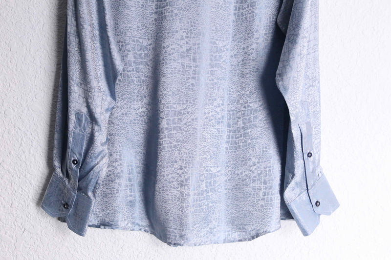 metallic gray python pattern L/S shirt