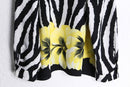 zebra×flower pattern L/S shirt : yellow