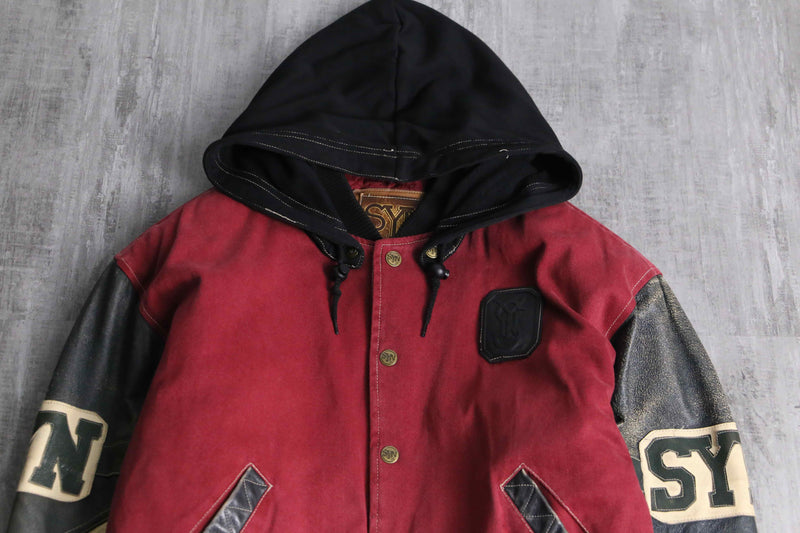 black × red stadium jacket