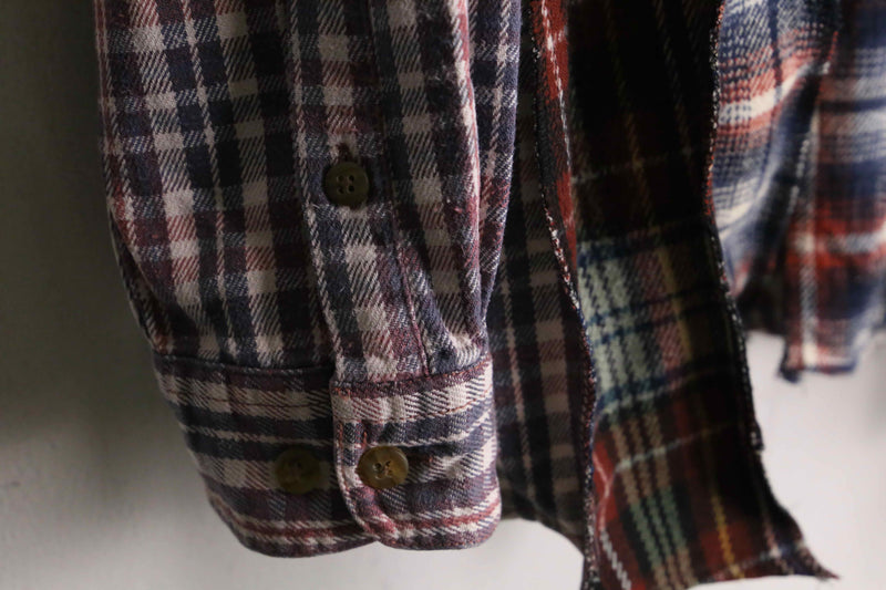 remake "再構築" asymmetry check shirt