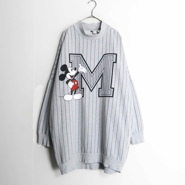 "Mickey" stripe mock neck sweat