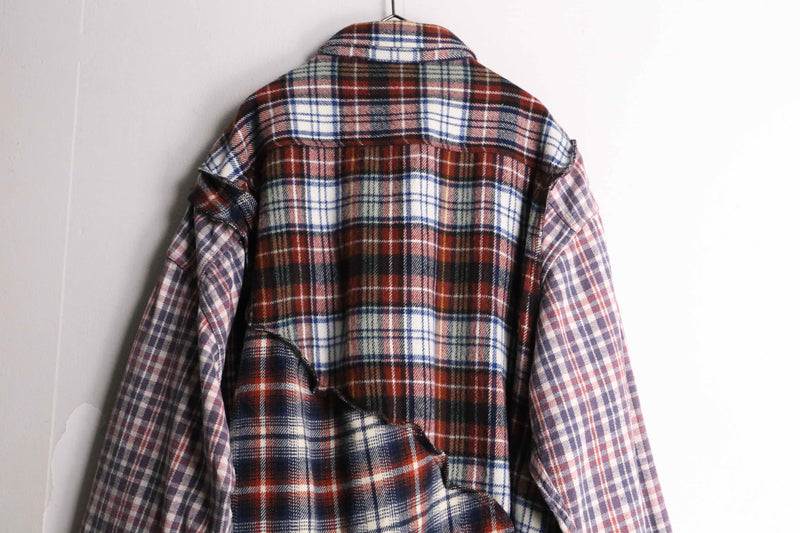 remake "再構築" asymmetry check shirt