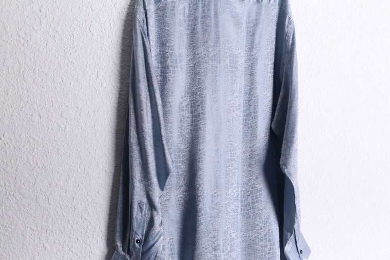 metallic gray python pattern L/S shirt