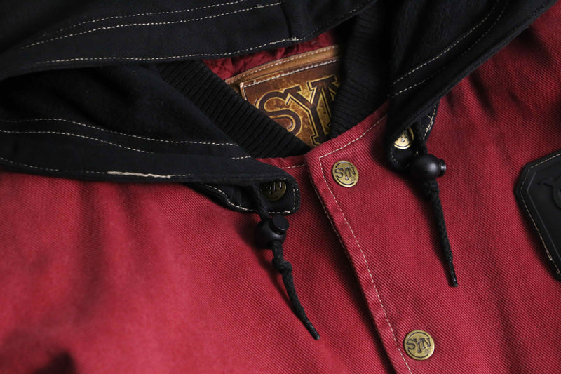 black × red stadium jacket