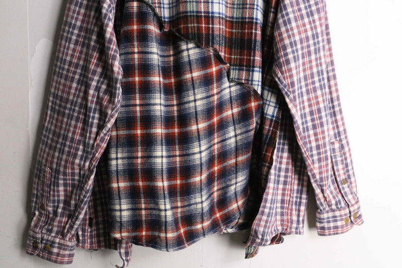 remake "再構築" asymmetry check shirt