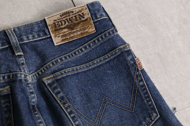 remake "再構築" 3 docking side belt buggy denim pants