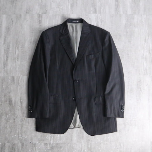 “Ermenegild Zegna” gray stripe single tailored jacket