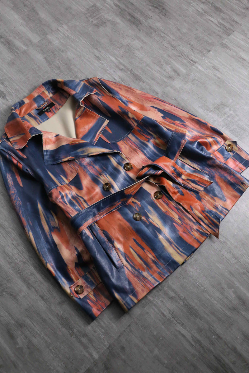 2000s abstract pattern double riders jacket