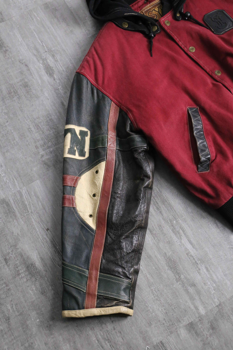 black × red stadium jacket