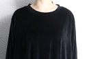 black velour oversized pocket long sleeve top