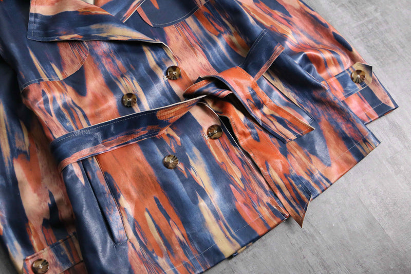 2000s abstract pattern double riders jacket