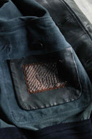 lamb skin rib collar black leather jacket