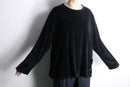 black velour oversized pocket long sleeve top