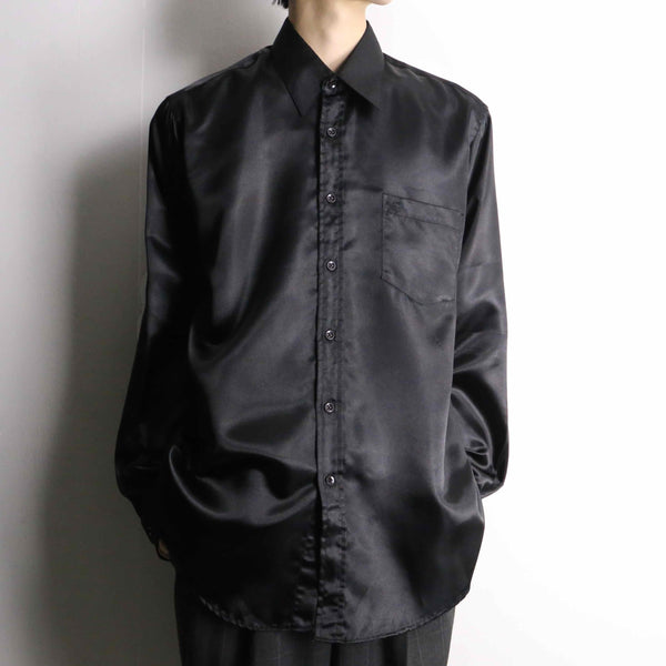 "STACY ADAMS" all black metallic dress shirt