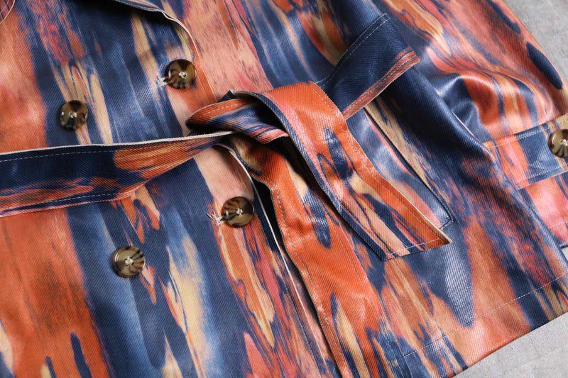 2000s abstract pattern double riders jacket