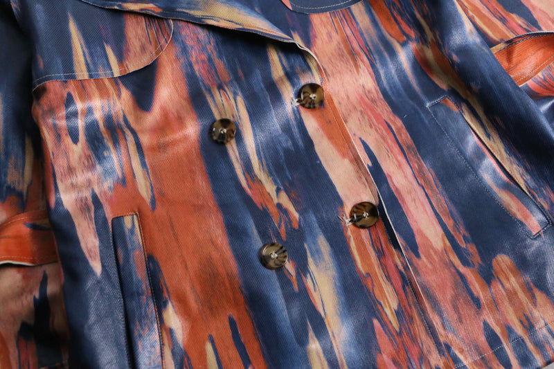 2000s abstract pattern double riders jacket