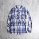 "RUSTIC BLUE" plaid flannel shirt