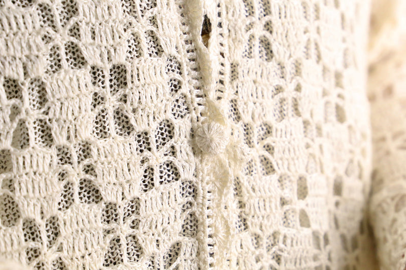 ivory Vneck floral lace cardigan