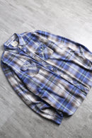 "RUSTIC BLUE" plaid flannel shirt