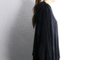 black velour oversized pocket long sleeve top