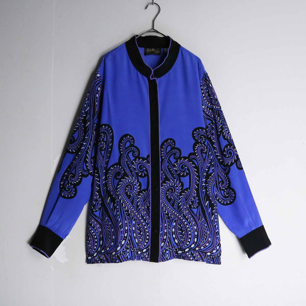 "Bob Mackie" paisley pattern switch design shirt