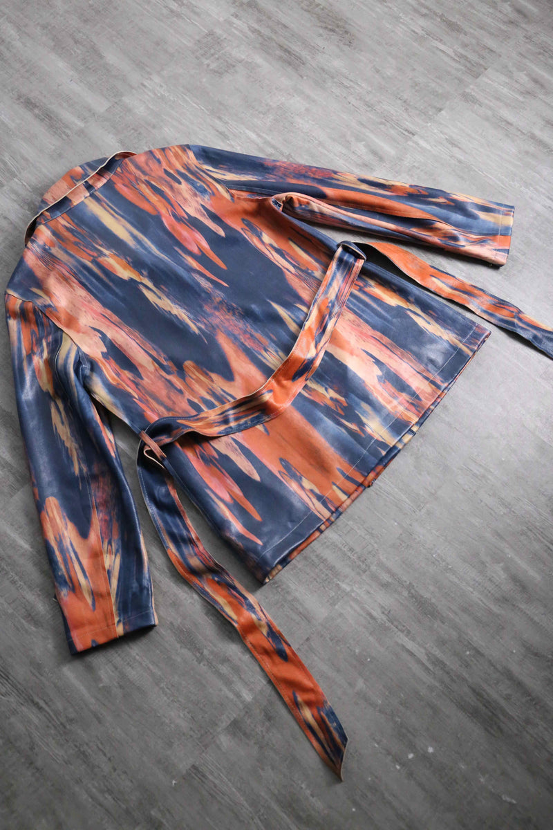 2000s abstract pattern double riders jacket