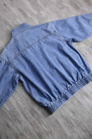 yellow stitch bomber denim jacket