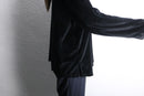 black velour oversized pocket long sleeve top